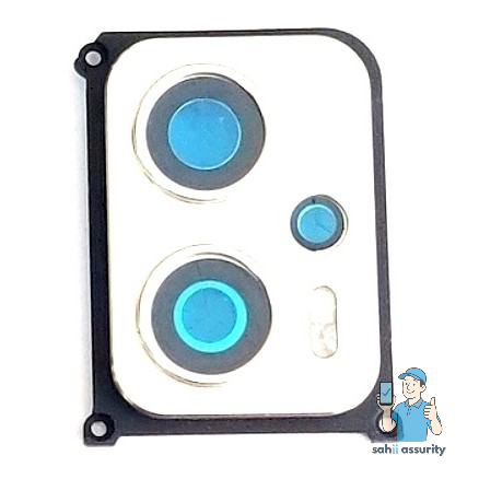 Camera Lens Glass with Frame for Xiaomi Redmi K50i 5G White